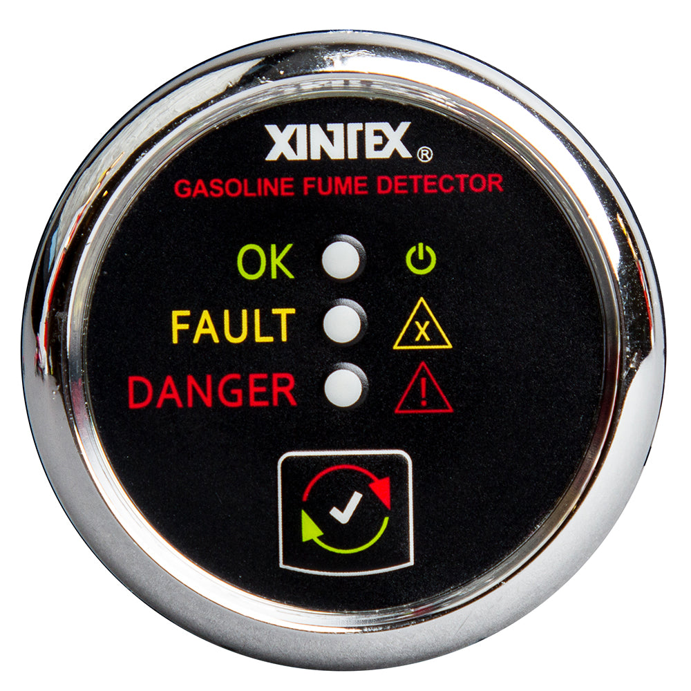 Fireboy-Xintex Gasoline Fume Detector - Chrome Bezel - 12/24V - Deckhand Marine Supply