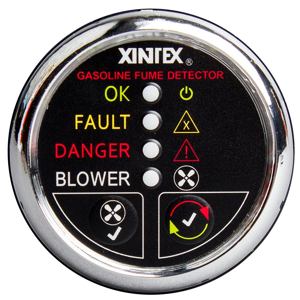 Fireboy-Xintex Gasoline Fume Detector w/Blower Control - Chrome Bezel - 12V - Deckhand Marine Supply