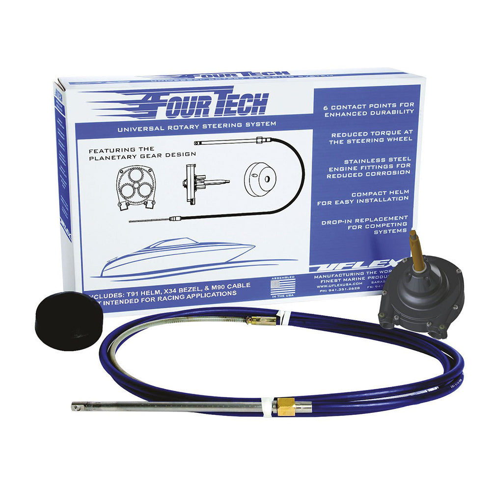 Uflex Fourtech 13' Mach Rotary Steering System w/Helm, Bezel & Cable - Deckhand Marine Supply