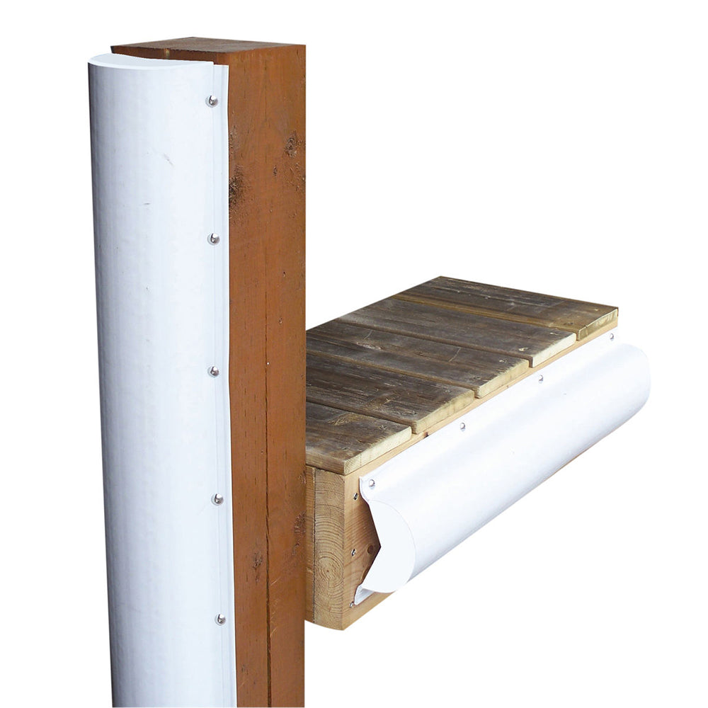 Dock Edge Piling Bumper - One End Capped - 6' - White - Deckhand Marine Supply