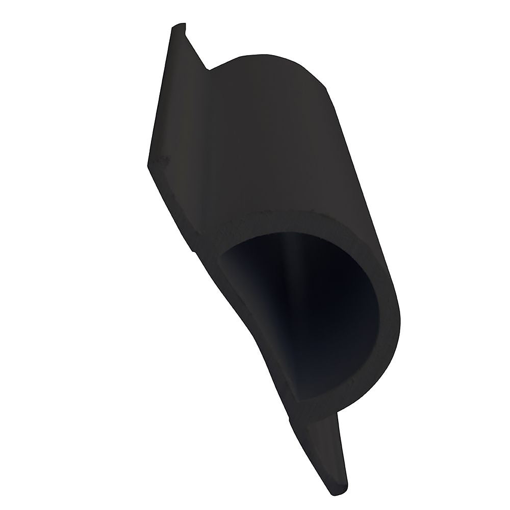 Dock Edge Standard "D" PVC Profile - 16' Roll - Black - Deckhand Marine Supply