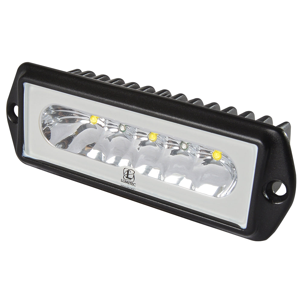 Lumitec Capri2 - Flush Mount LED Flood Light - Black Housing - 2-Color White/Blue Dimming - Deckhand Marine Supply