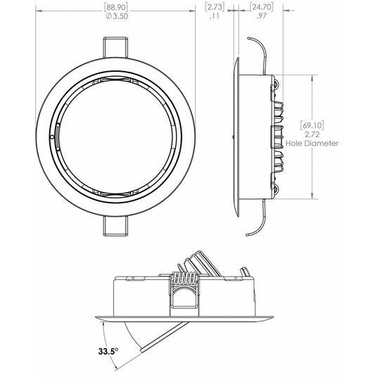Lumitec Mirage Positionable Down Light - Spectrum RGBW Dimming - Polished Bezel - Deckhand Marine Supply