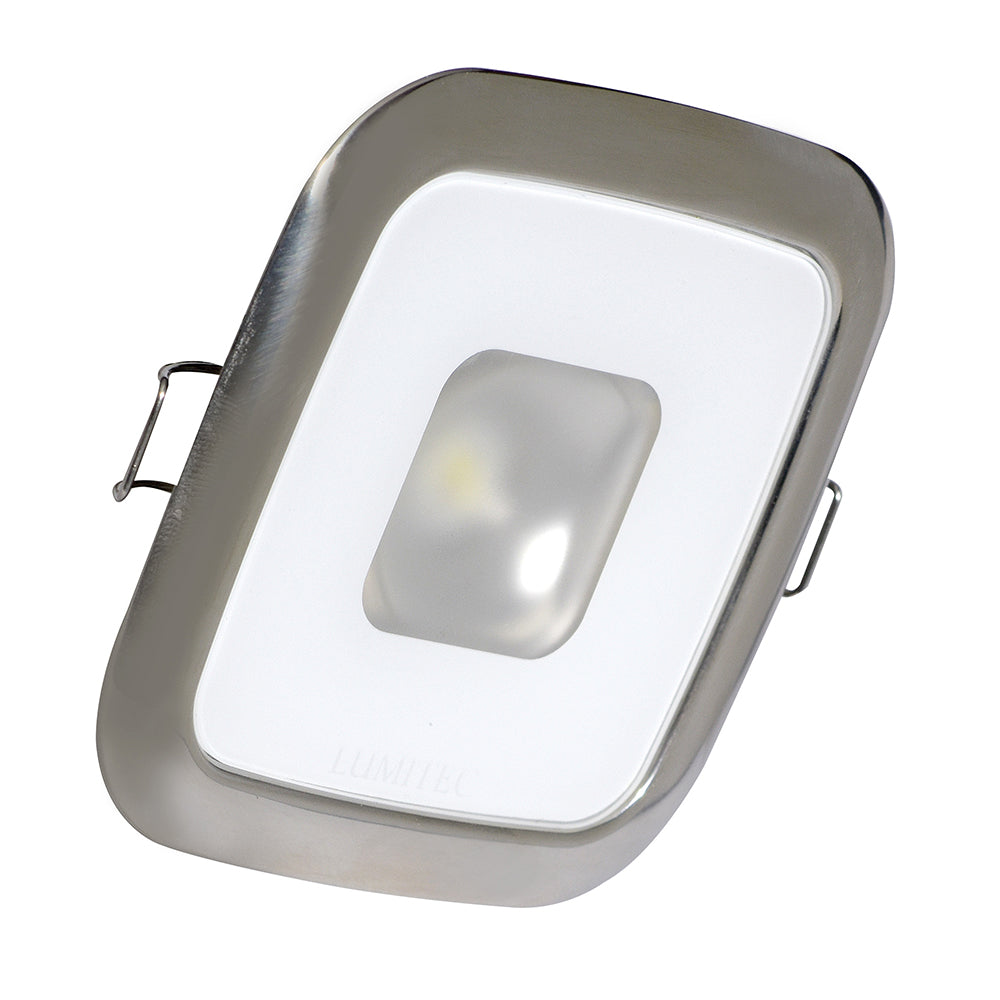 Lumitec Square Mirage Down Light - White Dimming, Red/Blue Non-Dimming - Polished Bezel - Deckhand Marine Supply