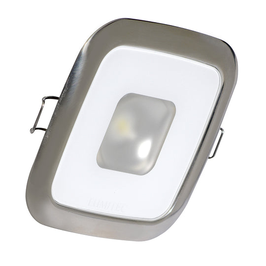 Lumitec Square Mirage Down Light - White Dimming, Red/Blue Non-Dimming - Polished Bezel - Deckhand Marine Supply