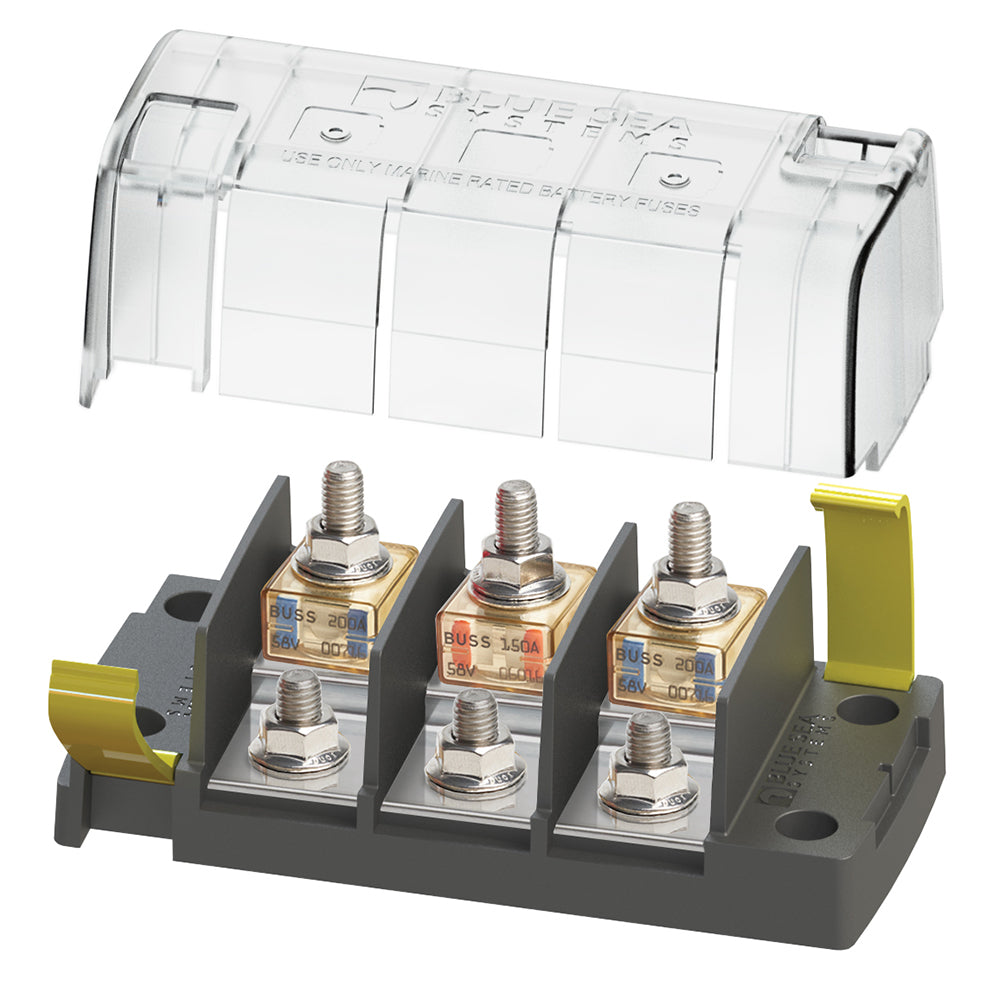 Blue Sea 5194 MRBF Surface Mount 3 Circuit Fuse Block - Independent Source - Deckhand Marine Supply