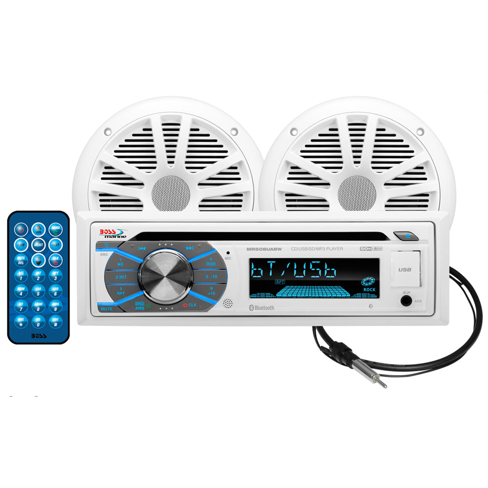 Boss Audio MCK508WB.6 Marine Stereo  6.5" Speaker Kit - White - Deckhand Marine Supply