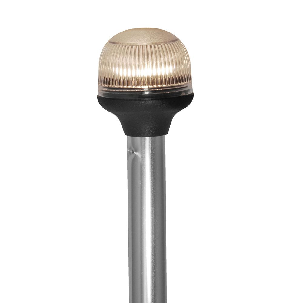 Attwood All-Around Fold-Down Incandescent Anti-Glare Lens Light - 20" Aluminum Pole - 12V - Horizontal Composite Base - Deckhand Marine Supply