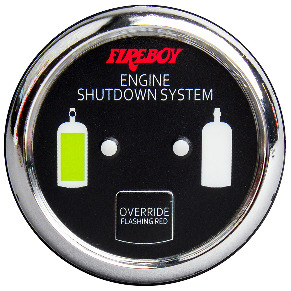 Fireboy-Xintex Deluxe Helm Display w/Gauge Body, LED  Color Graphics f/Engine Shutdown System - Chrome Bezel Display - Deckhand Marine Supply