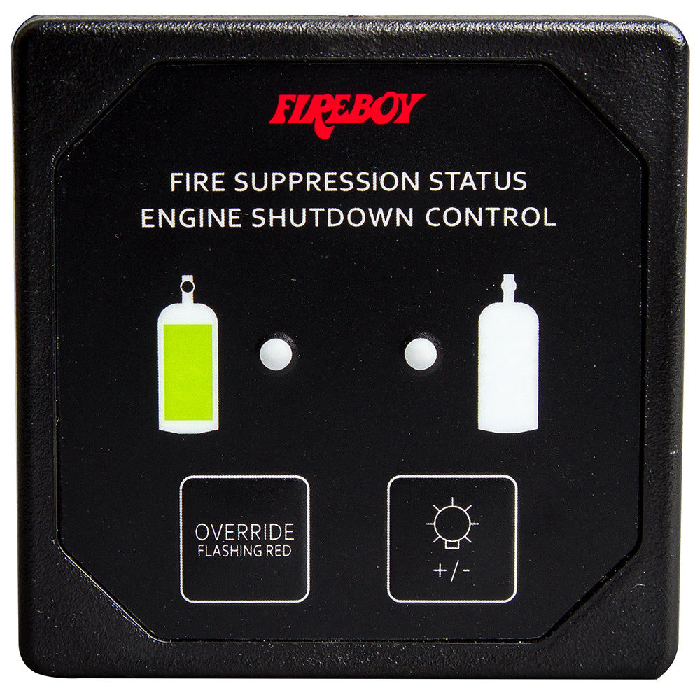 Fireboy-Xintex Deluxe Helm Display w/Membrane Switch, Remote Horn  LEDs f/Engine Shutdown System - Black Bezel Display - Deckhand Marine Supply