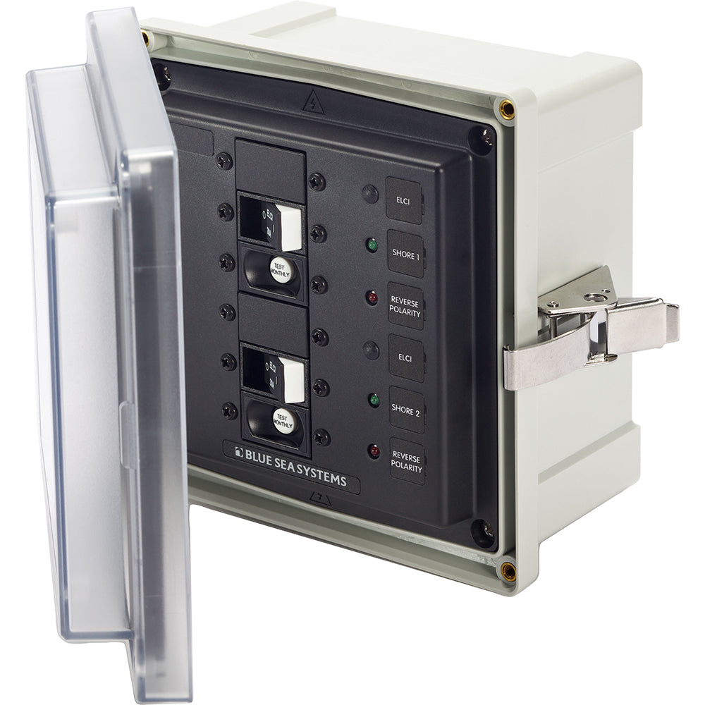 Blue Sea 3117 - SMS Panel Enclosure w/2 ELCI (30A) - 120V AC - Deckhand Marine Supply
