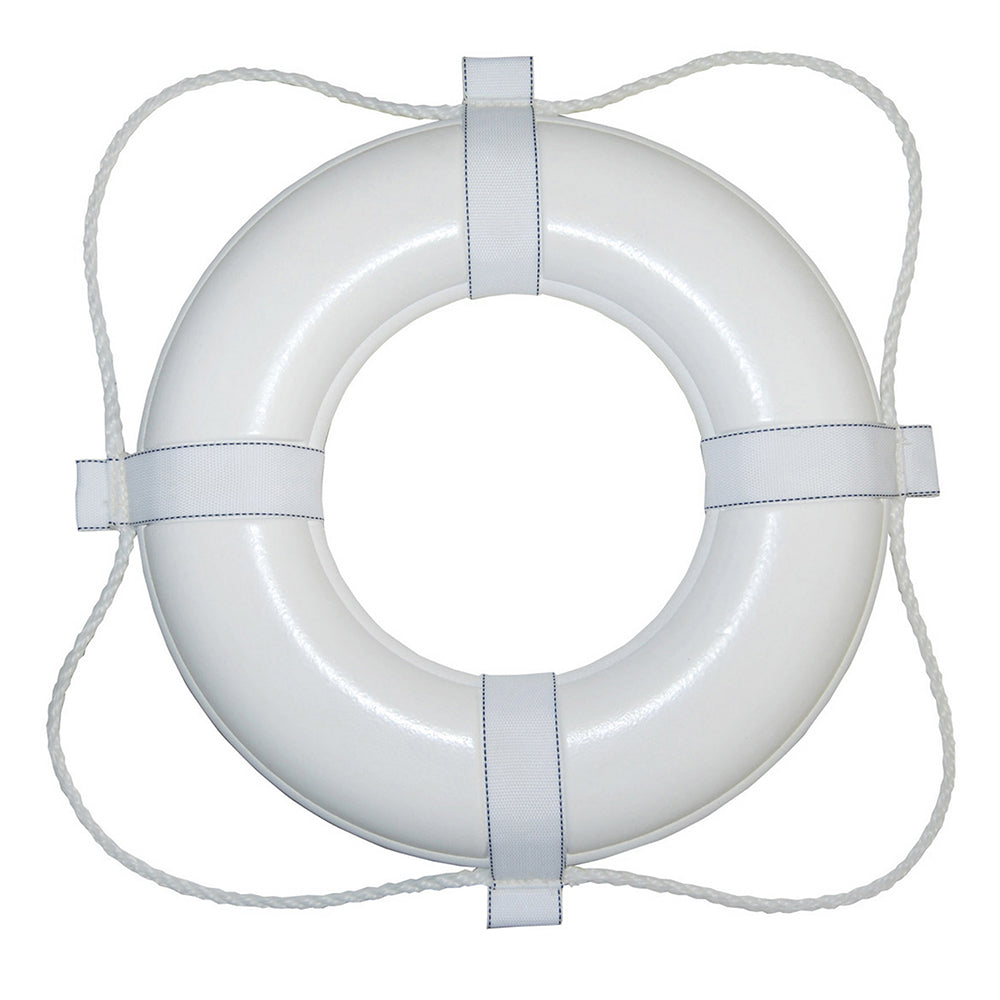 Taylor Made Foam Ring Buoy - 20" - White w/White Grab Line - Deckhand Marine Supply