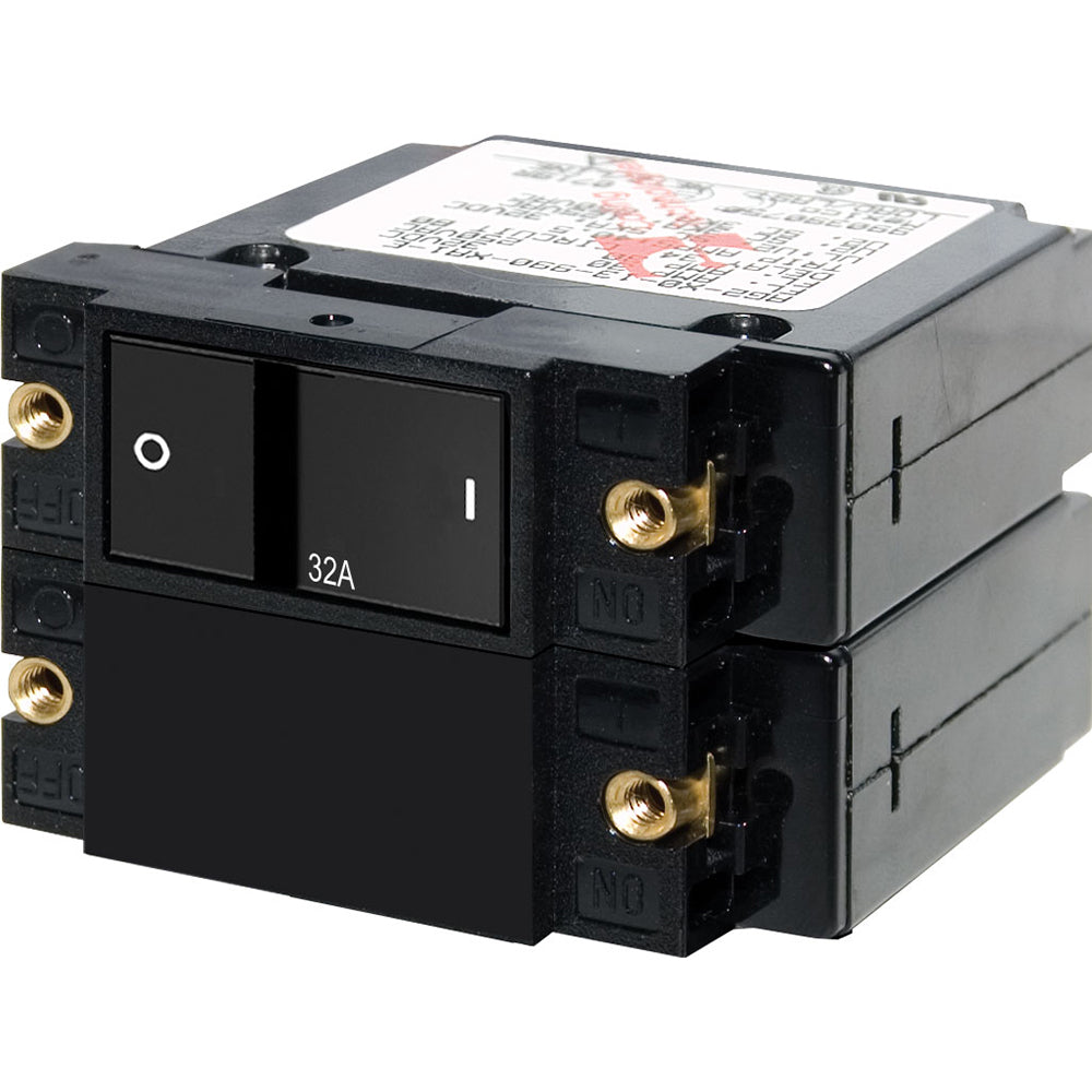 Blue Sea 7415 A-Series Flat Rocker Circuit Breaker - Double Pole - 32A - Deckhand Marine Supply