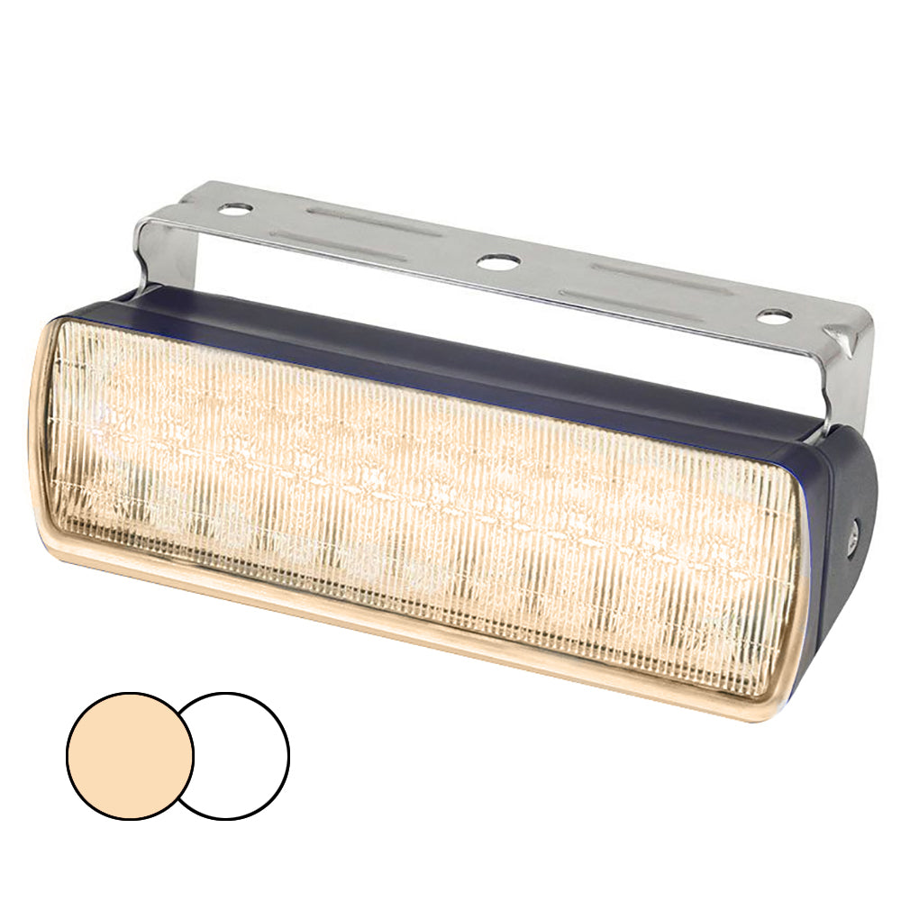 Hella Marine Sea Hawk XL Dual Color LED Floodlights - Warm White/White LED - Black Housing - Deckhand Marine Supply