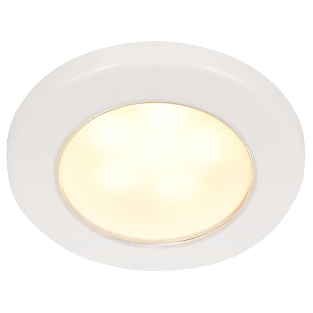 Hella Marine EuroLED 75 3" Round Screw Mount Down Light - Warm White LED - White Plastic Rim - 12V - Deckhand Marine Supply