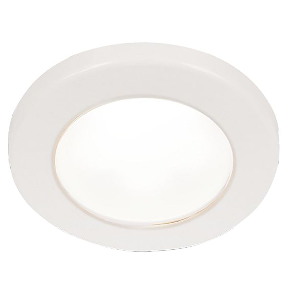 Hella Marine EuroLED 75 3" Round Screw Mount Down Light - White LED - White Plastic Rim - 12V - Deckhand Marine Supply