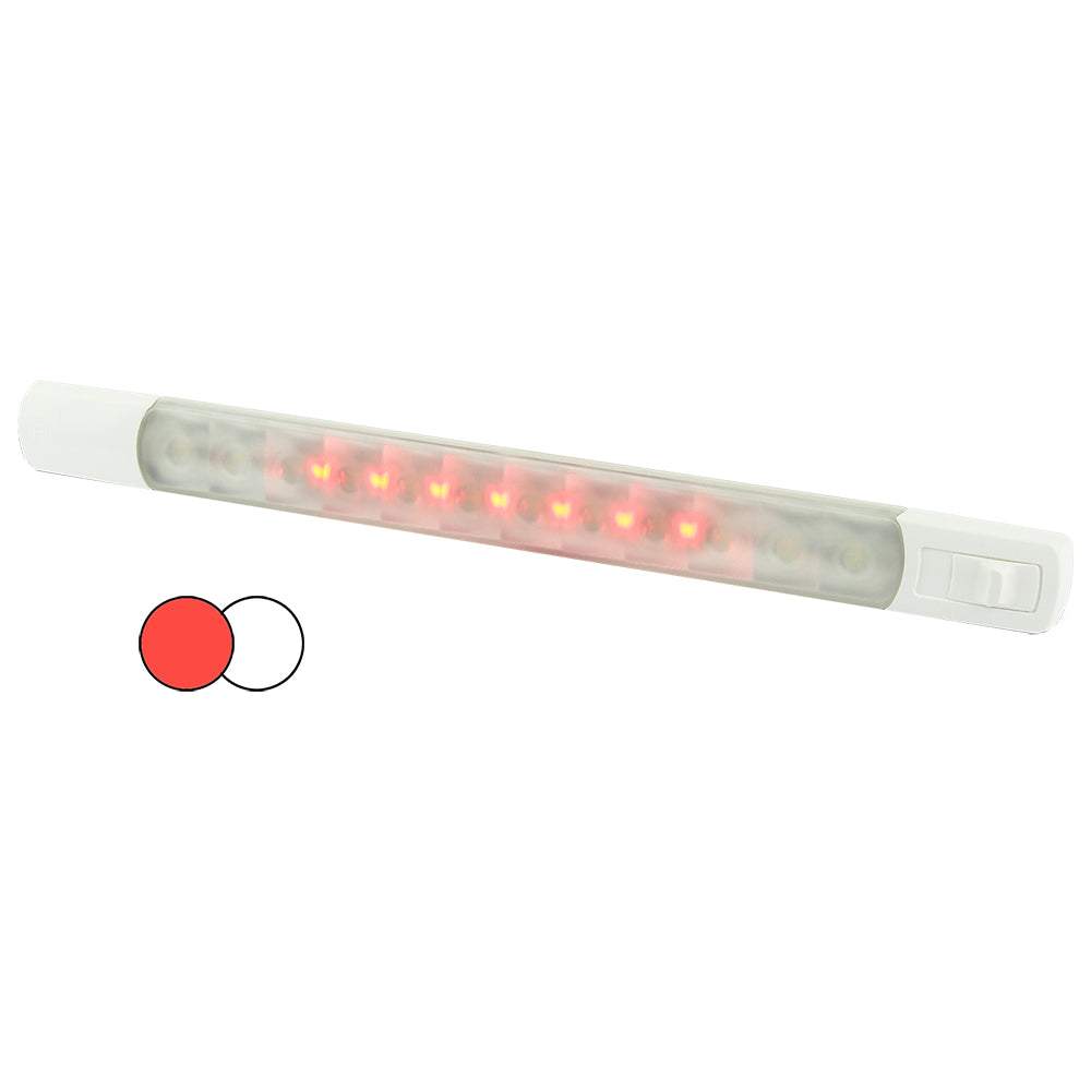 Hella Marine Surface Strip Light w/Switch - White/Red LEDs - 12V - Deckhand Marine Supply