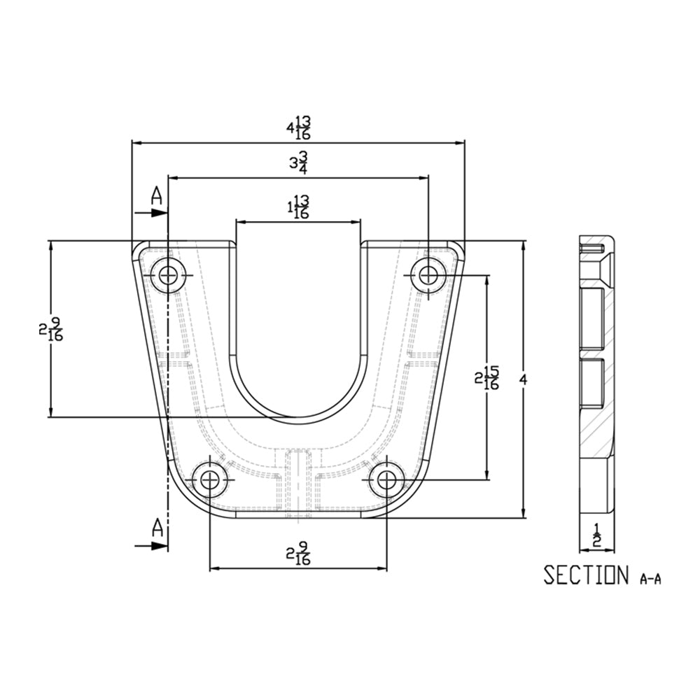 TACO Stainless Steel Mounting Bracket f/Side Mount Table Pedestal - Deckhand Marine Supply