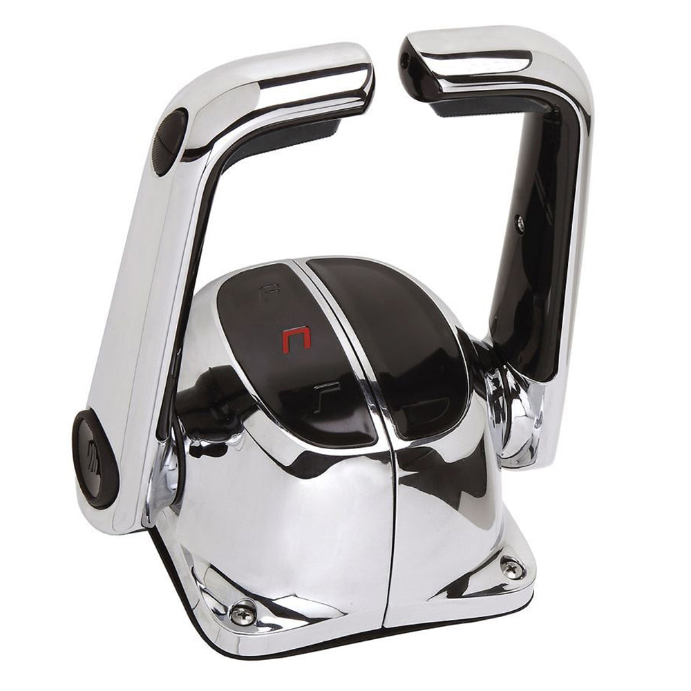 UflexTwin Lever Top Mount Control w/Neutral Lock  Trim Switch - Chrome - Deckhand Marine Supply