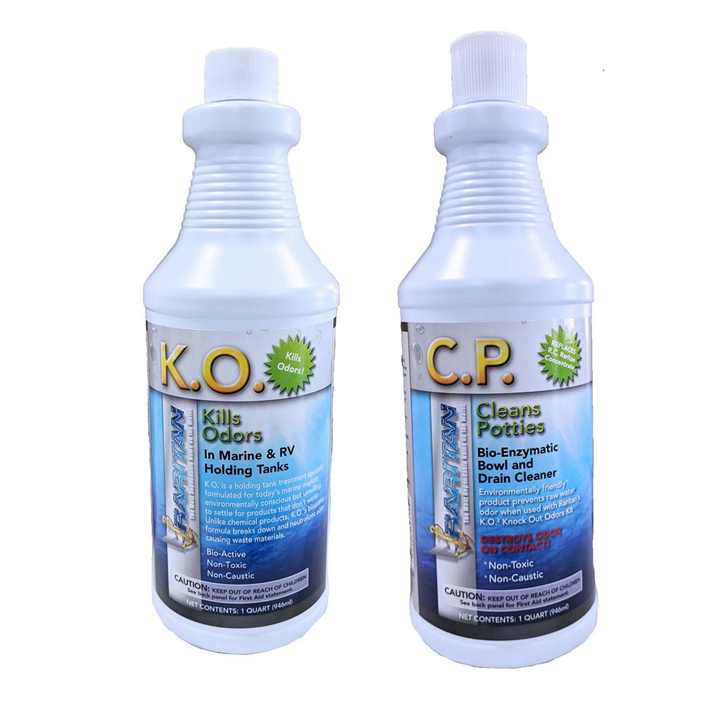 Raritan Potty Pack w/K.O. Kills Odors  C.P. Cleans Potties - 1 of Each - 32oz Bottles - Deckhand Marine Supply