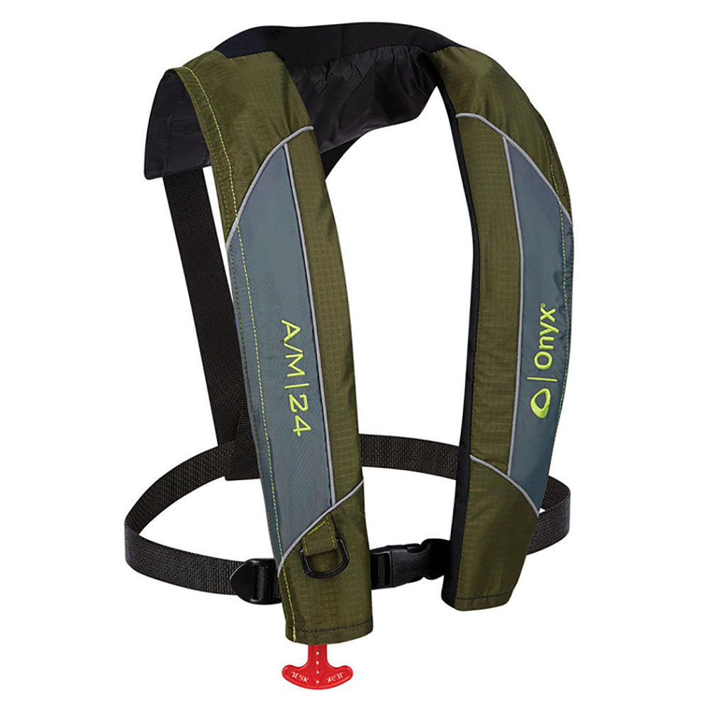 Onyx A/M-24 Automatic/Manual Inflatable PFD Life Jacket - Green - Deckhand Marine Supply