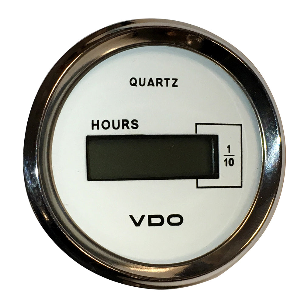 VDO Cockpit Marine 52mm (2-1/16") LCD Hourmeter - White Dial/Chrome Bezel - Deckhand Marine Supply
