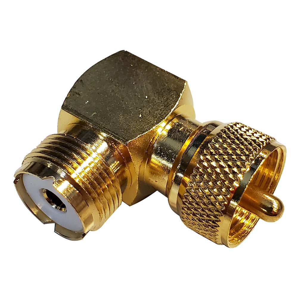 Shakespeare Right Angle Connector - PL-259 to SO-239 Adapter - Deckhand Marine Supply