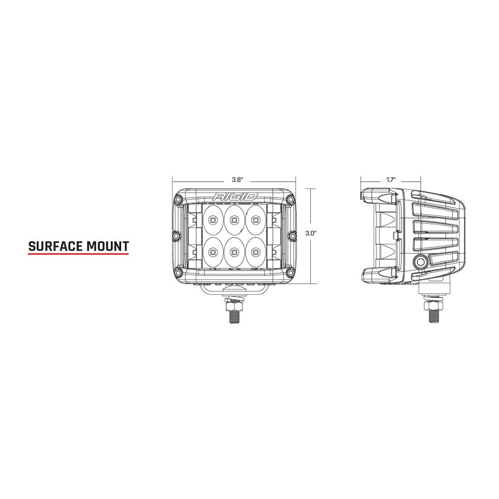 RIGID Industries D-SS Series PRO Flood LED Surface Mount - Pair - Black - Deckhand Marine Supply