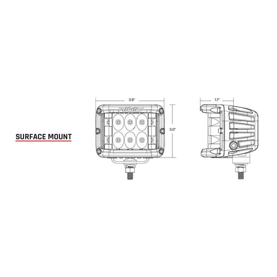 RIGID Industries D-SS Series PRO Flood LED Surface Mount - Pair - Black - Deckhand Marine Supply