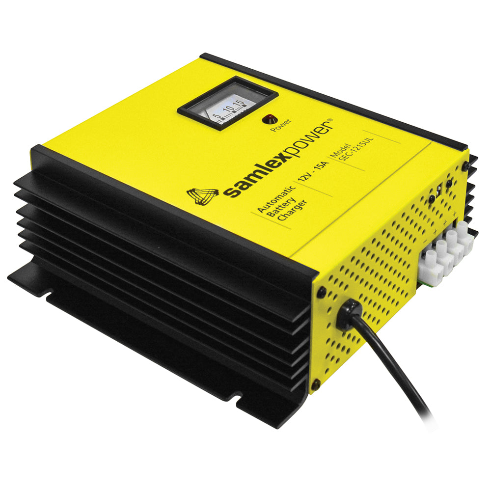 Samlex 15A Battery Charger - 12V - 3-Bank - 3-Stage w/Dip Switch  Lugs - Deckhand Marine Supply