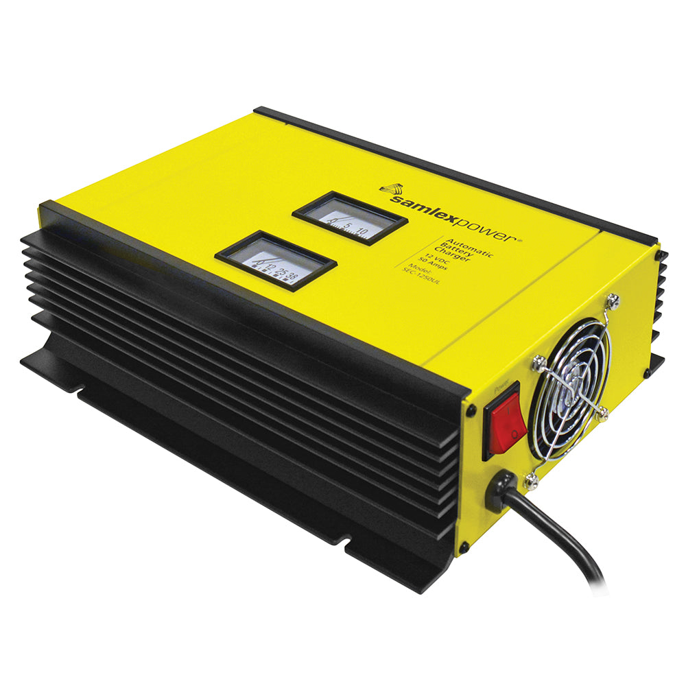 Samlex 50A Battery Charger - 12V - 2-Bank - 3-Stage w/Dip Switch  Lugs - Includes Temp Sensor - Deckhand Marine Supply