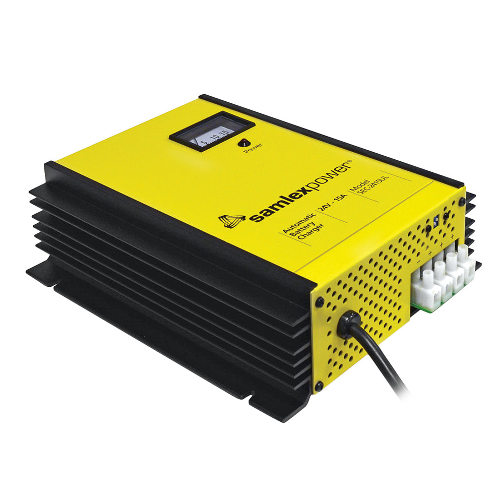 Samlex 15A Battery Charger - 24V - 3-Bank - 3-Stage w/Dip Switch  Lugs - Deckhand Marine Supply