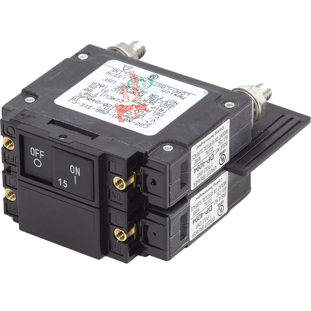 Blue Sea 7462 UL-489 Circuit Breaker - 15A Flat Rocker - Deckhand Marine Supply