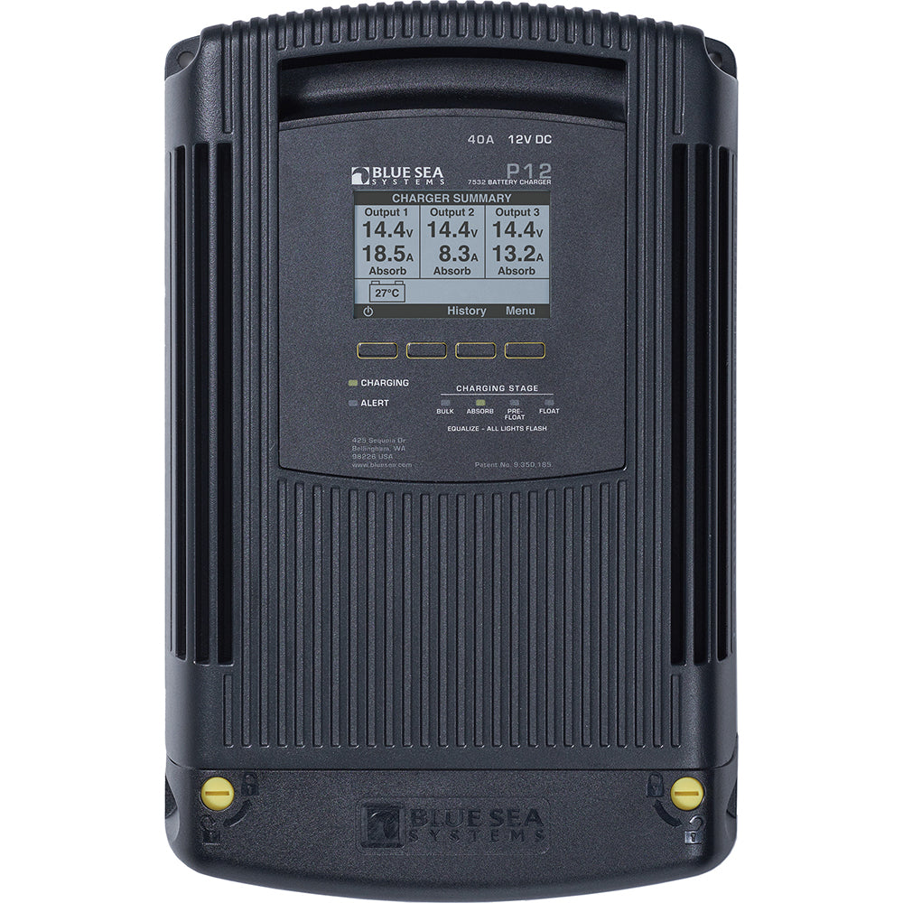 Blue Sea 7532 P12 Gen2 Battery Charger - 40A - 3-Bank - Deckhand Marine Supply