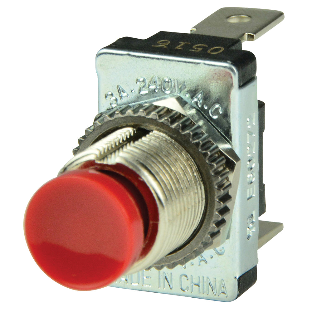 BEP Red SPST Momentary Contact Switch - OFF/(ON) - Deckhand Marine Supply