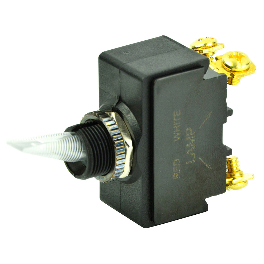 BEP SPST Lighted Toggle Switch - Red LED - 12V - #6-32 Terminal - ON/OFF - Deckhand Marine Supply