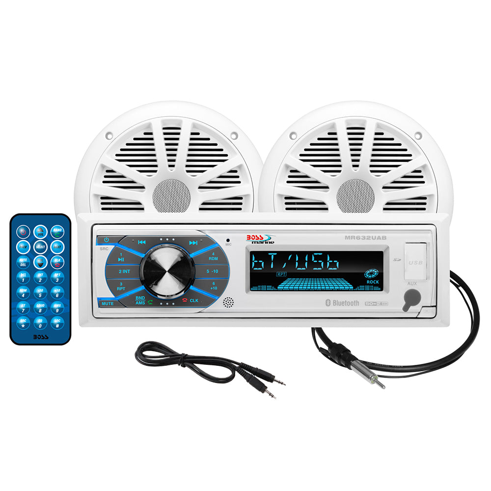 Boss Audio MCK632WB.6 Marine Stereo  6.5" Speaker Kit - White - Deckhand Marine Supply