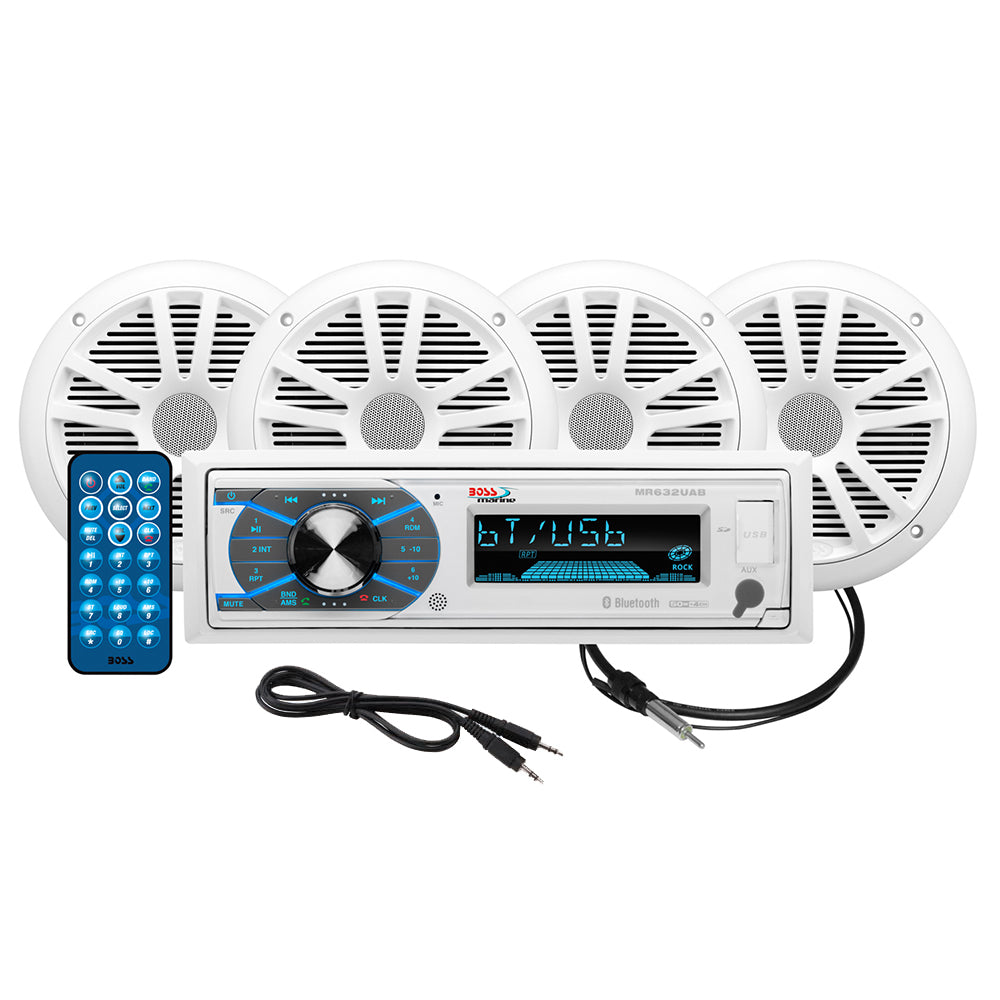Boss Audio MCK632WB.64 Marine Stereo  2 Pairs of 6.5" Speaker Kit - White - Deckhand Marine Supply