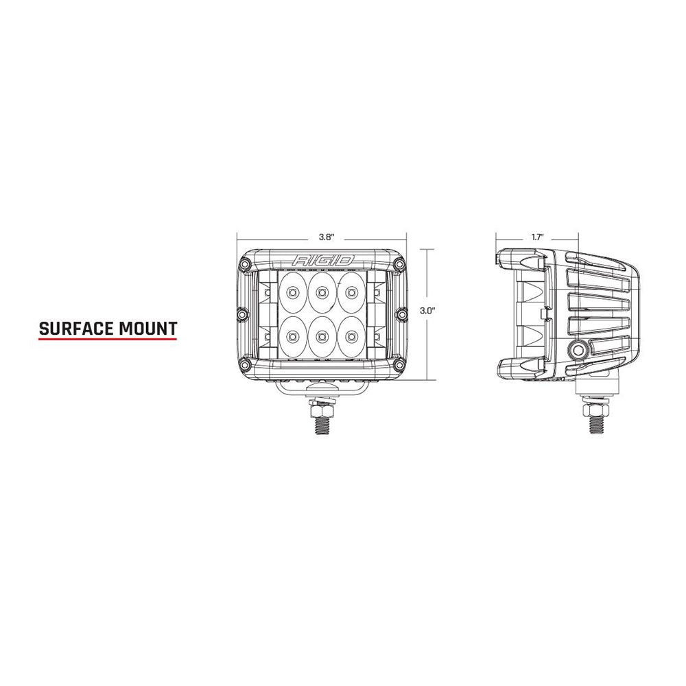RIGID Industries D-SS PRO Flood LED Surface Mount - Pair - White - Deckhand Marine Supply