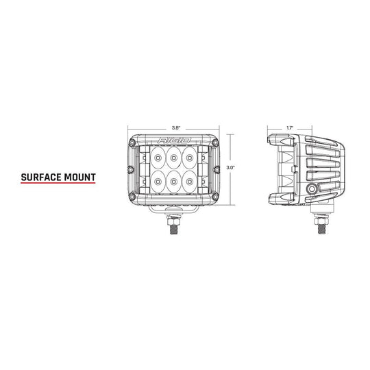RIGID Industries D-SS PRO Flood LED Surface Mount - Pair - White - Deckhand Marine Supply