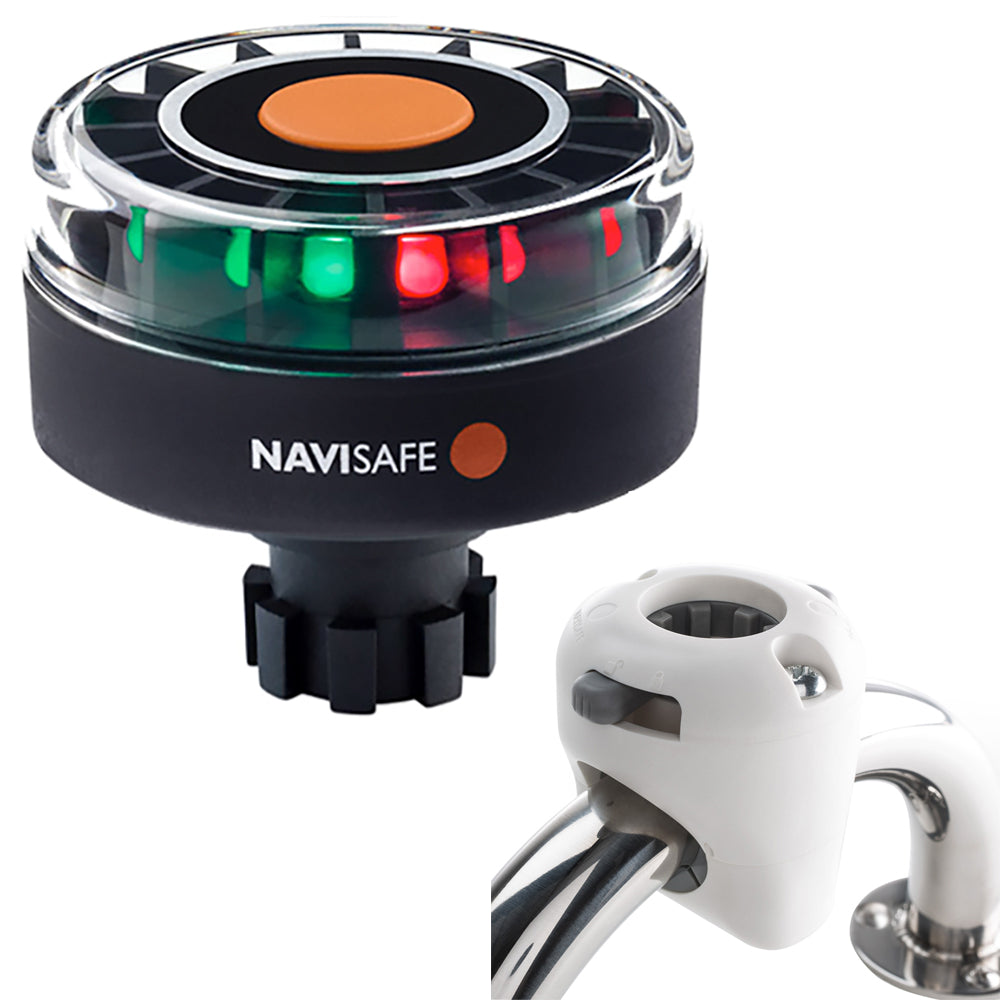 Navisafe Navilight Tricolor 2NM w/Navibolt Base  Rail Mount - White - Deckhand Marine Supply