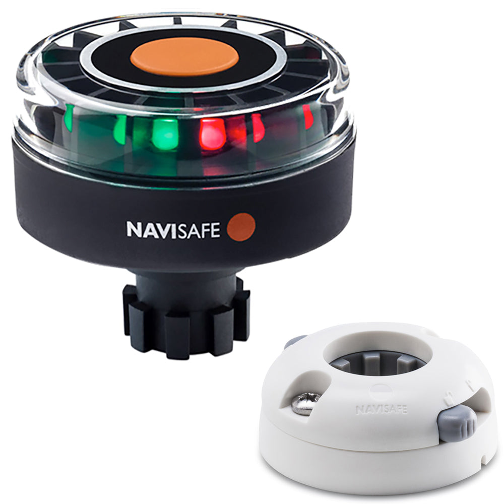 Navisafe Navilight Tricolor 2NM w/Navibolt Base  Horizontal Mount - White - Deckhand Marine Supply