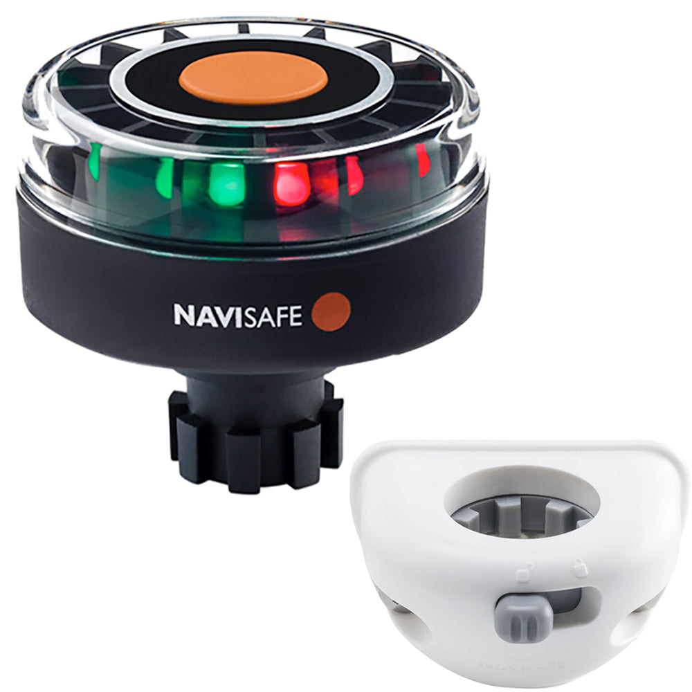Navisafe Navilight Tricolor 2NM w/Navibolt Base  Vertical Mount - White - Deckhand Marine Supply