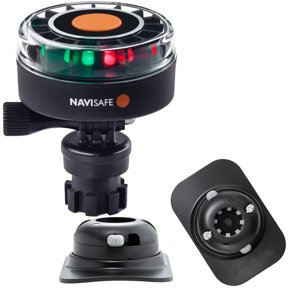 Navisafe Navilight 2NM Tricolor w/Navimount Base  RIB Mount - Black - Deckhand Marine Supply