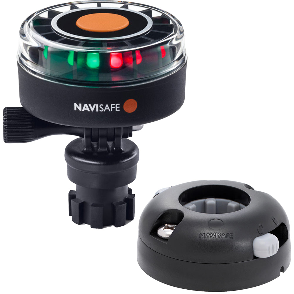 Navisafe Navilight 2NM Tricolor w/Navimount Base  Horizontal Mount - Black - Deckhand Marine Supply