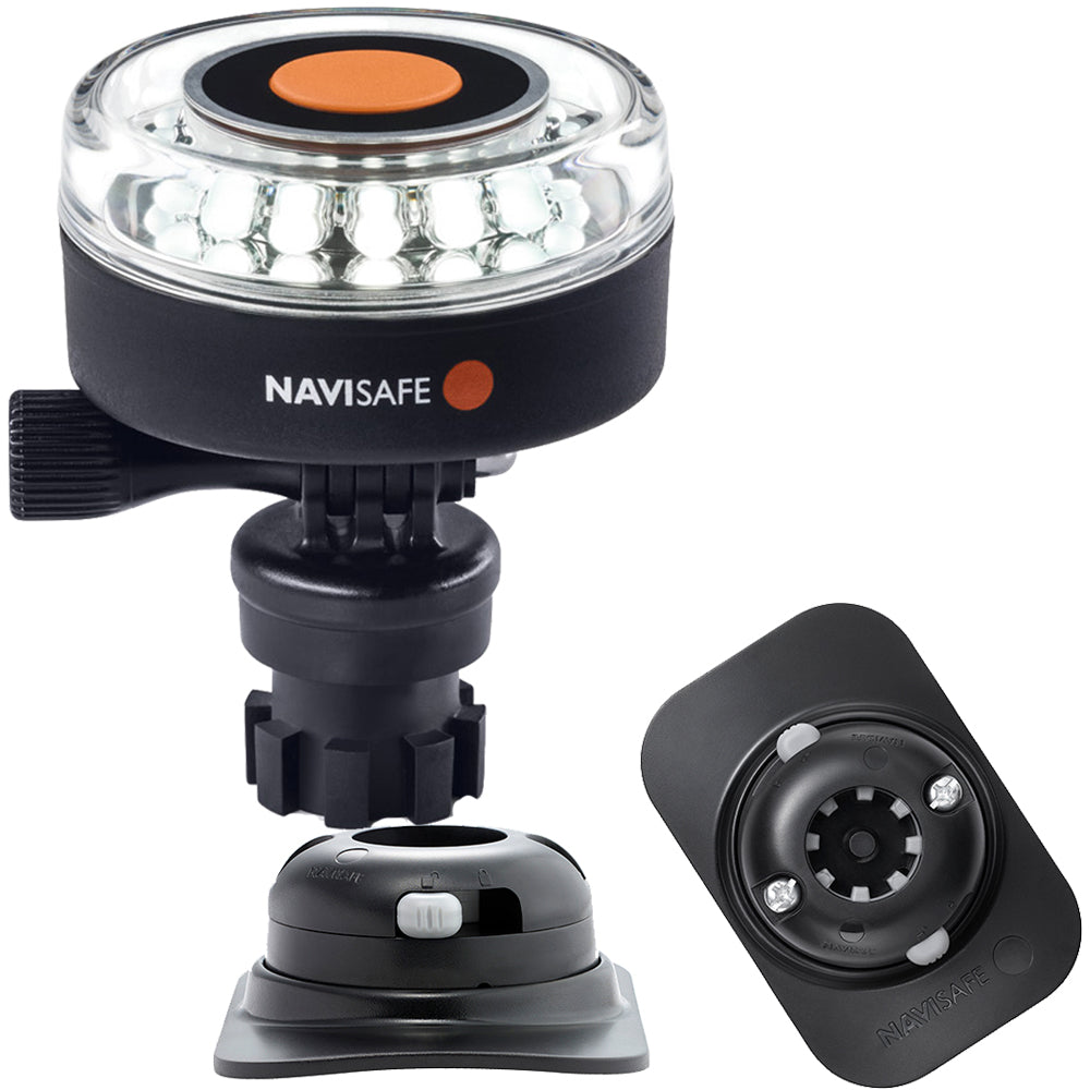 Navisafe Navilight 360 2NM White w/Navimount Base  RIB Mount - Black - Deckhand Marine Supply