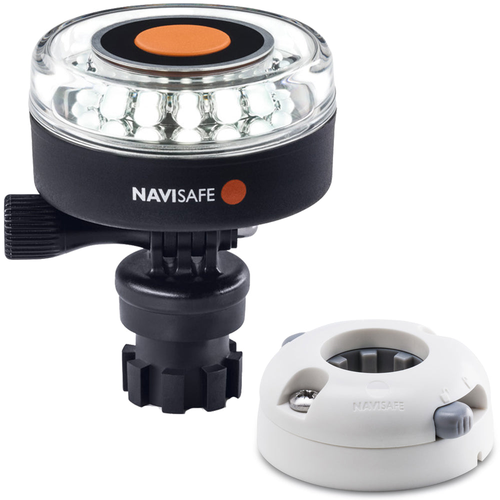 Navisafe Navilight 360 2NM White w/Navimount Base  Horizontal Mount - White - Deckhand Marine Supply