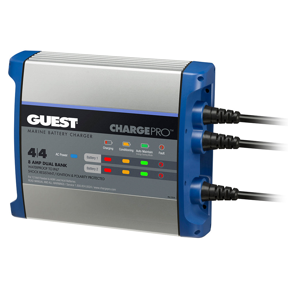 Guest On-Board Battery Charger 8A / 12V - 2 Bank - 120V Input - Deckhand Marine Supply