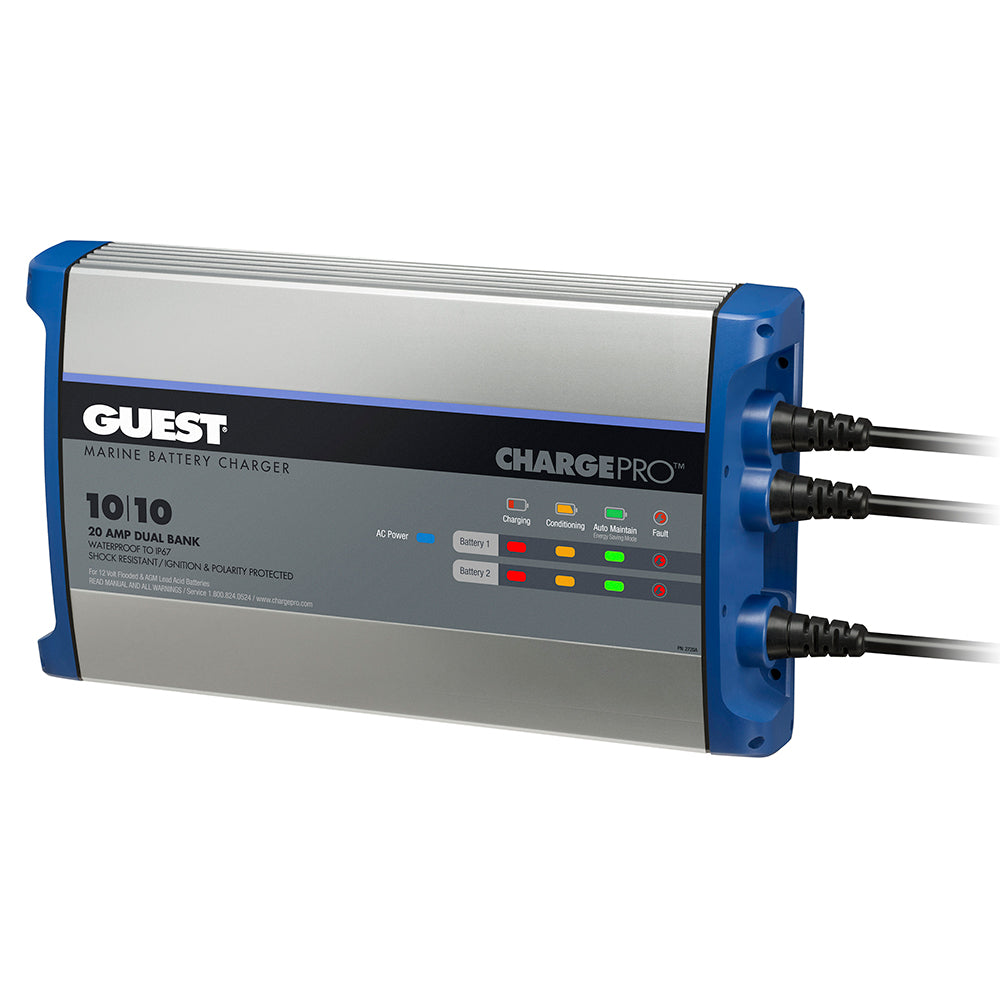 Guest On-Board Battery Charger 20A / 12V - 2 Bank - 120V Input - Deckhand Marine Supply