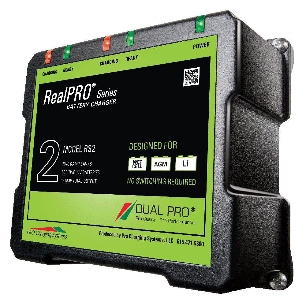 Dual Pro RealPRO Series Battery Charger - 12A - 2-6A-Banks - 12V/24V - Deckhand Marine Supply